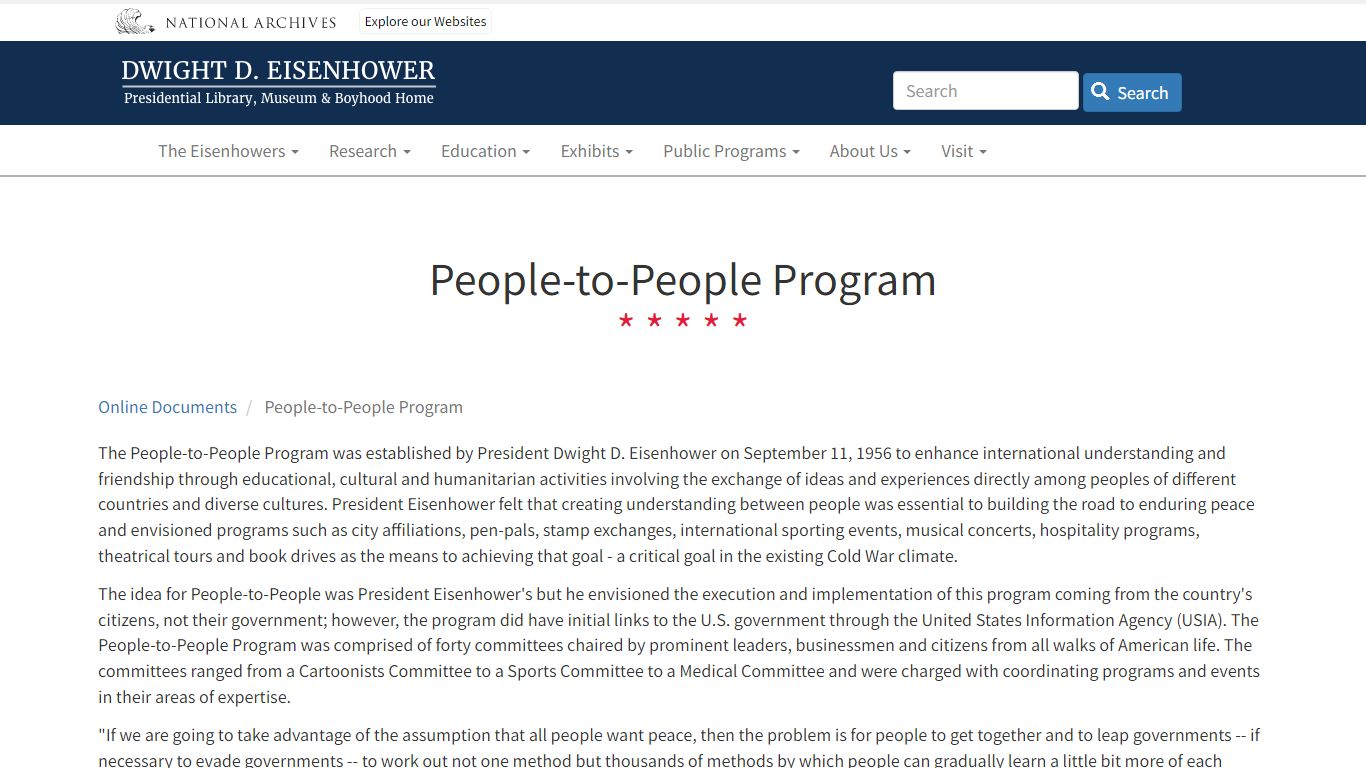 People-to-People Program | Eisenhower Presidential Library